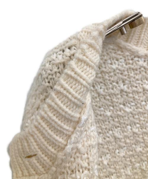 23区（ニジュウサンク）23区 (ニジュウサンク) ツイードウールニットジャケット アイボリー サイズ:38の古着・服飾アイテム