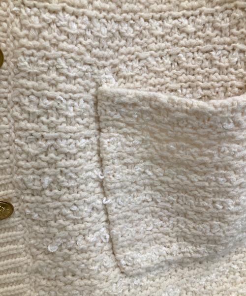 23区（ニジュウサンク）23区 (ニジュウサンク) ツイードウールニットジャケット アイボリー サイズ:38の古着・服飾アイテム