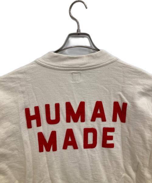 HUMAN MADE（ヒューマンメイド）HUMAN MADE (ヒューマンメイド) ロゴカーディガン ベージュ サイズ:Lの古着・服飾アイテム