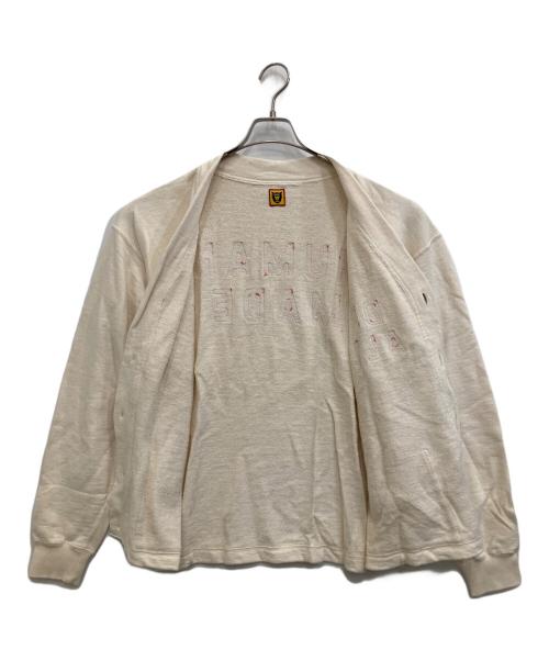 HUMAN MADE（ヒューマンメイド）HUMAN MADE (ヒューマンメイド) ロゴカーディガン ベージュ サイズ:Lの古着・服飾アイテム