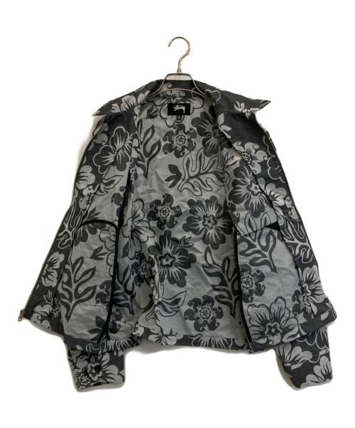 stussy（ステューシー）stussy (ステューシー) 花柄ナイロンジャケット グレー サイズ:Sの古着・服飾アイテム