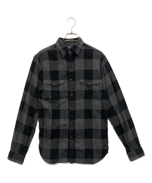 POLO RALPH LAUREN（ポロ・ラルフローレン）POLO RALPH LAUREN (ポロ・ラルフローレン) ネルシャツ グレー サイズ:XSの古着・服飾アイテム