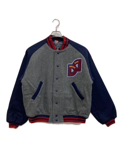 MICKEY UNLIMITED（ミッキー アンリミテッド）MICKEY UNLIMITED (ミッキー アンリミテッド) スタジャン グレー×ネイビー サイズ:ML 未使用品の古着・服飾アイテム