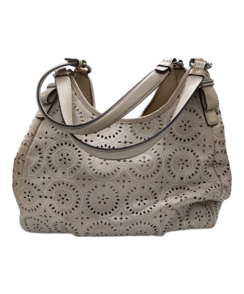 COACH（コーチ）COACH (コーチ) マディソン レースレザー マギー ショルダーバッグ ベージュの古着・服飾アイテム