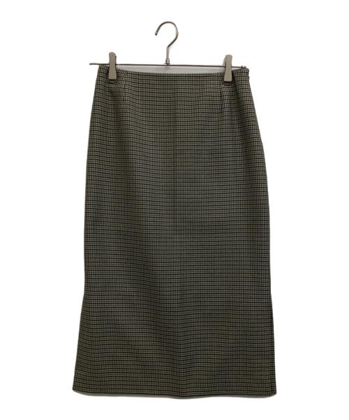 UNTITLED（アンタイトル）UNTITLED (アンタイトル) バルキーチェック ミディ丈ナロースカート ブラウン サイズ:Ｓの古着・服飾アイテム