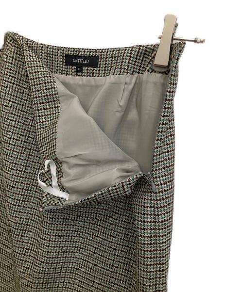UNTITLED（アンタイトル）UNTITLED (アンタイトル) バルキーチェック ミディ丈ナロースカート ブラウン サイズ:Ｓの古着・服飾アイテム