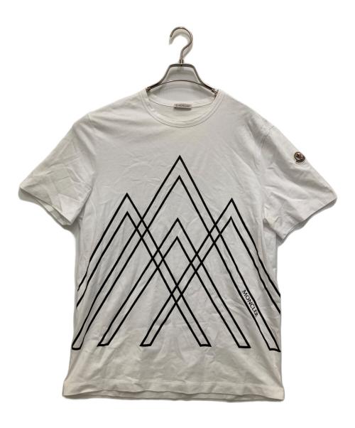 MONCLER（モンクレール）MONCLER (モンクレール) シリコンロゴ クルーネック半袖Tシャツ ホワイト サイズ:不明の古着・服飾アイテム
