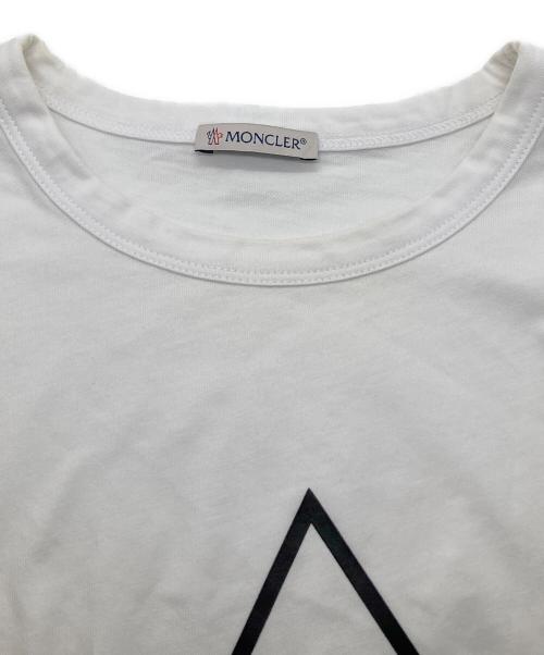 MONCLER（モンクレール）MONCLER (モンクレール) シリコンロゴ クルーネック半袖Tシャツ ホワイト サイズ:不明の古着・服飾アイテム