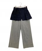 MAISON SPECIALメゾンスペシャル）の古着「ラップレイヤードスウェットパンツ」｜グレー