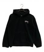 stussyステューシー）の古着「ボアフリースパーカー」｜ブラック