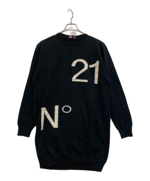 N°21（ヌメロヴェントゥーノ）N°21 (ヌメロヴェントゥーノ) ニットワンピース ブラック サイズ:14の古着・服飾アイテム