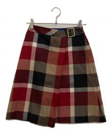 BLUE LABEL CRESTBRIDGE（ブルーレーベルクレストブリッジ）の古着「チェックスカート」｜レッド