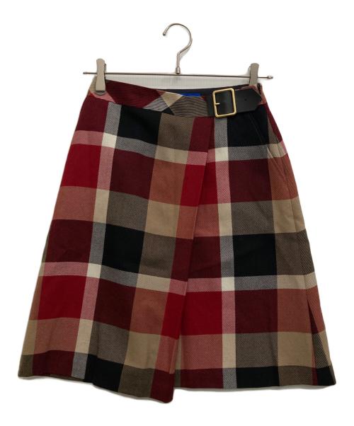 BLUE LABEL CRESTBRIDGE（ブルーレーベルクレストブリッジ）BLUE LABEL CRESTBRIDGE (ブルーレーベルクレストブリッジ) チェックスカート レッド サイズ:36の古着・服飾アイテム