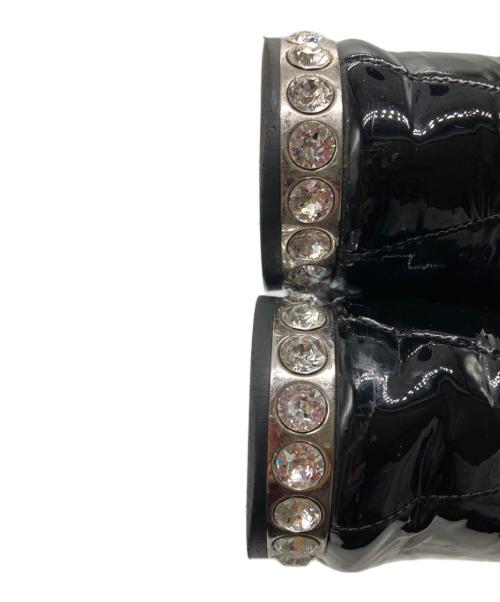 MIU MIU（ミュウミュウ）MIU MIU (ミュウミュウ) ビジューヒールパテントシューズ ブラック サイズ:38 1/2の古着・服飾アイテム