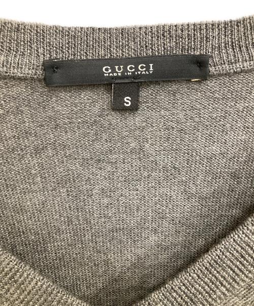 GUCCI（グッチ）GUCCI (グッチ) Vネックニット グレー サイズ:Ｓの古着・服飾アイテム