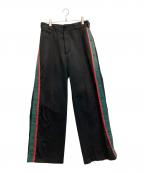 MYne MIHARA YASUHIRO×Dickiesマイン ミハラヤスヒロ×ディッキーズ）の古着「side line snap wide pant」｜ブラック