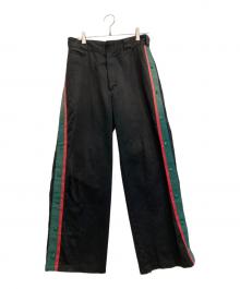 MYne MIHARA YASUHIRO×Dickies（マイン ミハラヤスヒロ×ディッキーズ）の古着「side line snap wide pant」｜ブラック