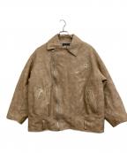 Sea Room lynnシールームリン）の古着「Vintage ECOレザーBIGライダース」｜ブラウン