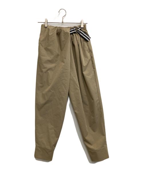 BORDERS at BALCONY（ボーダーズアットバルコニー）BORDERS at BALCONY (ボーダーズアットバルコニー) AIRY CROSS TUCK PANTS ブラウン サイズ:36の古着・服飾アイテム