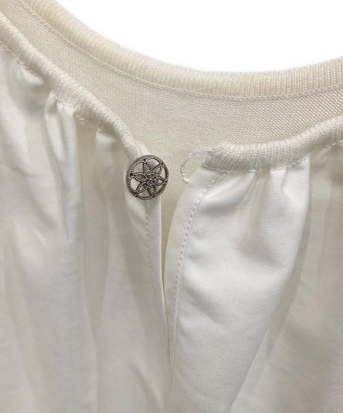 FOXEY（フォクシー）FOXEY (フォクシー) Cotton Combo Knit Top ホワイト サイズ:38の古着・服飾アイテム