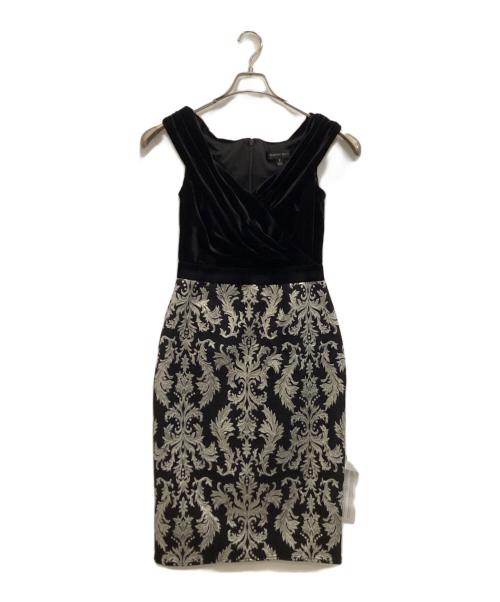 TADASHI SHOJI（タダシ ショージ）TADASHI SHOJI (タダシ ショージ) off Shoulder Printed Velvet Cocktail Dress ブラック サイズ:2の古着・服飾アイテム