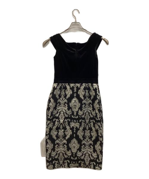 TADASHI SHOJI（タダシ ショージ）TADASHI SHOJI (タダシ ショージ) off Shoulder Printed Velvet Cocktail Dress ブラック サイズ:2の古着・服飾アイテム