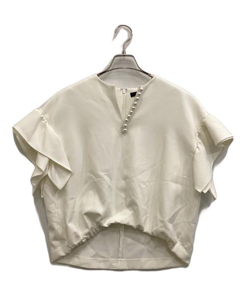 YOKO CHAN（ヨーコチャン）YOKO CHAN (ヨーコチャン) パール装飾ブラウス ホワイト サイズ:38の古着・服飾アイテム