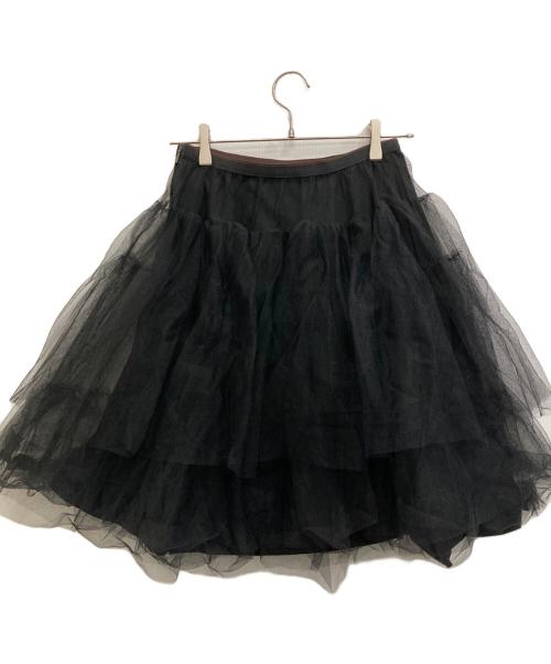 FOXEY NEWYORK（フォクシーニューヨーク）FOXEY NEWYORK (フォクシーニューヨーク) チュールスカート ブラック サイズ:38の古着・服飾アイテム