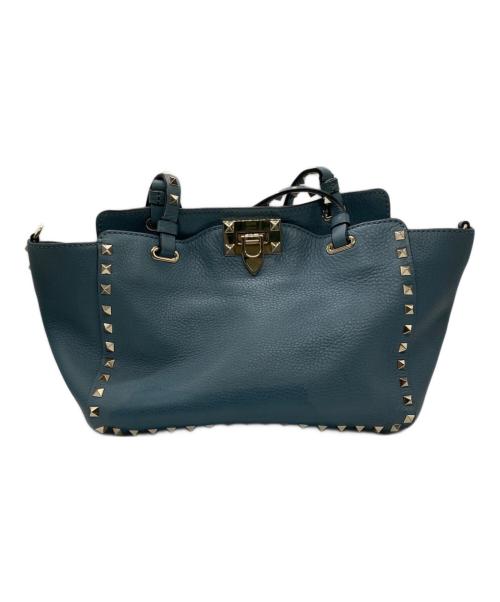VALENTINO GARAVANI（ヴァレンティノ・ガラヴァーニ）VALENTINO GARAVANI (ヴァレンティノ・ガラヴァーニ) 2WAY ロックスタッズ トラビーズ スモールトートバッグの古着・服飾アイテム