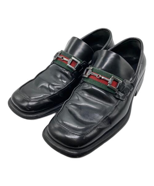GUCCI（グッチ）GUCCI (グッチ) シェリーラインレザーローファー ブラック サイズ:40の古着・服飾アイテム