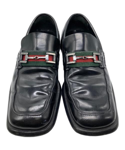 GUCCI（グッチ）GUCCI (グッチ) シェリーラインレザーローファー ブラック サイズ:40の古着・服飾アイテム