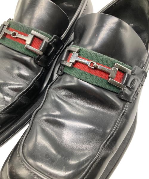 GUCCI（グッチ）GUCCI (グッチ) シェリーラインレザーローファー ブラック サイズ:40の古着・服飾アイテム