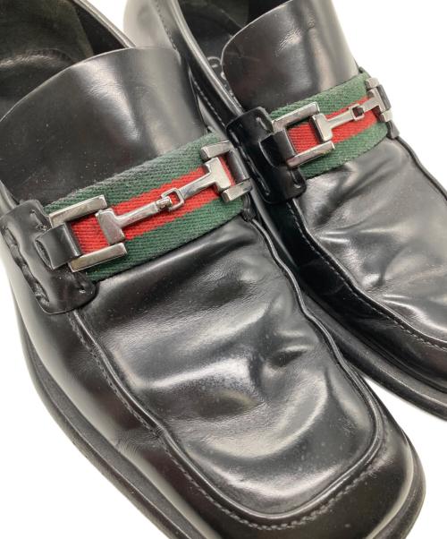 GUCCI（グッチ）GUCCI (グッチ) シェリーラインレザーローファー ブラック サイズ:40の古着・服飾アイテム