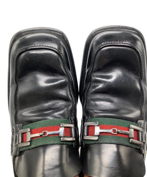 GUCCI（グッチ）GUCCI (グッチ) シェリーラインレザーローファー ブラック サイズ:40の古着・服飾アイテム