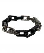 LOUIS VUITTONルイ ヴィトン）の古着「モノグラムチェーンブレスレット」｜シルバー×ブラック