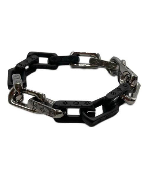 LOUIS VUITTON（ルイ ヴィトン）LOUIS VUITTON (ルイ ヴィトン) モノグラムチェーンブレスレット シルバー×ブラックの古着・服飾アイテム