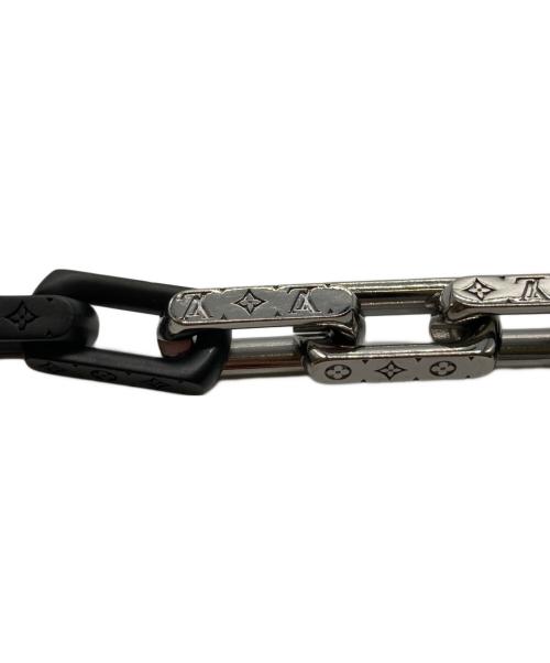 LOUIS VUITTON（ルイ ヴィトン）LOUIS VUITTON (ルイ ヴィトン) モノグラムチェーンブレスレット シルバー×ブラックの古着・服飾アイテム