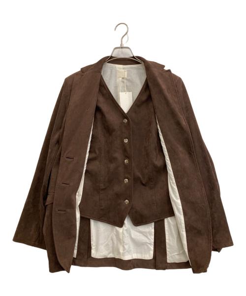 RIELLE riche（リエルリシェ）RIELLE riche (リエルリシェ) テーラードジャケット ブラウン サイズ:F 未使用品の古着・服飾アイテム