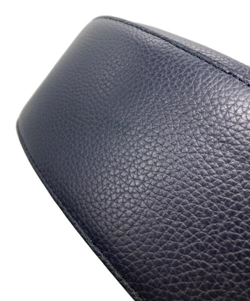 Rin leather（リンレザー）Rin leather (リンレザー) レザーハンドバッグ ネイビーの古着・服飾アイテム