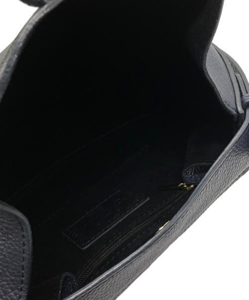 Rin leather（リンレザー）Rin leather (リンレザー) レザーハンドバッグ ネイビーの古着・服飾アイテム