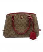 COACHコーチ）の古着「2WAYバッグ」｜レッド×ブラウン