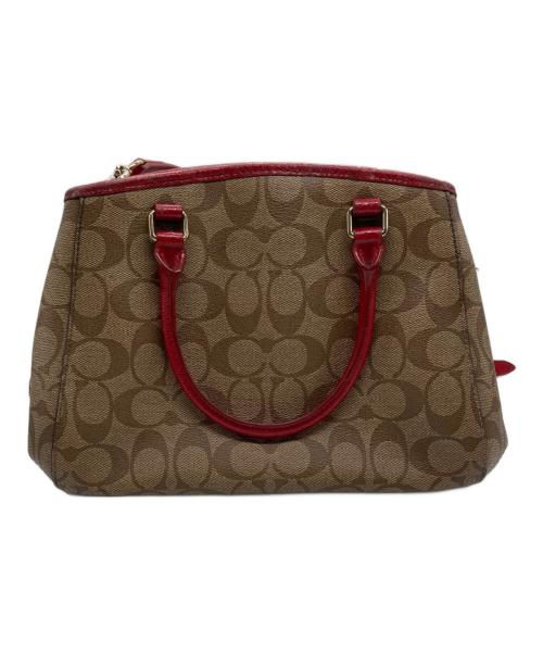 COACH（コーチ）COACH (コーチ) 2WAYバッグ レッド×ブラウンの古着・服飾アイテム