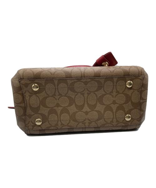 COACH（コーチ）COACH (コーチ) 2WAYバッグ レッド×ブラウンの古着・服飾アイテム