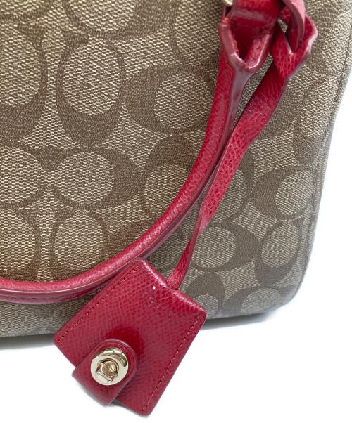 COACH（コーチ）COACH (コーチ) 2WAYバッグ レッド×ブラウンの古着・服飾アイテム