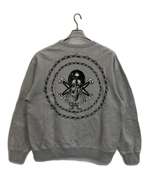 balancewear design（バランスウェアデザイン）balancewear design (バランスウェアデザイン) Skull print sweat ライトグレー サイズ:XLの古着・服飾アイテム