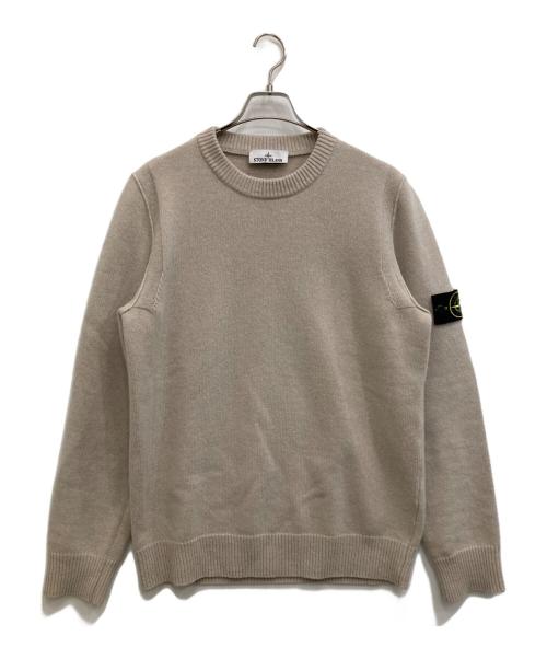 STONE ISLAND（ストーンアイランド）STONE ISLAND (ストーンアイランド) クルーネックニット ベージュ サイズ:Lの古着・服飾アイテム