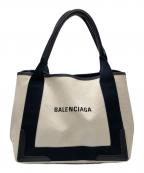 BALENCIAGAバレンシアガ）の古着「ネイビーカバスSキャンバストートバッグ」｜ベージュ
