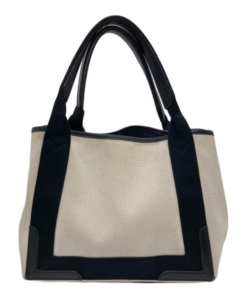 BALENCIAGA（バレンシアガ）BALENCIAGA (バレンシアガ) ネイビーカバスSキャンバストートバッグ ベージュの古着・服飾アイテム