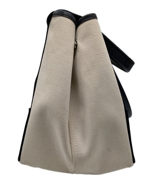 BALENCIAGA（バレンシアガ）BALENCIAGA (バレンシアガ) ネイビーカバスSキャンバストートバッグ ベージュの古着・服飾アイテム
