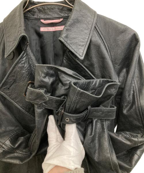 PAUL SMITH（ポールスミス）PAUL SMITH (ポールスミス) レザートレンチコート ブラック サイズ:40の古着・服飾アイテム